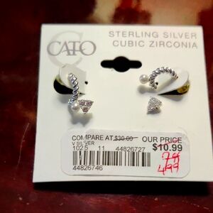 Cato Sterling Silver Cubic Zirconia Earrings